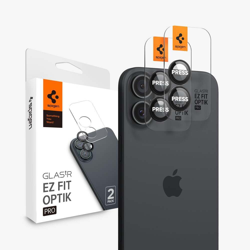 SPIGEN GLAS.tR EZ Fit Optik Pro 2PCS Glass for iPhone 16 / 16 Plus Camera Lens Protector