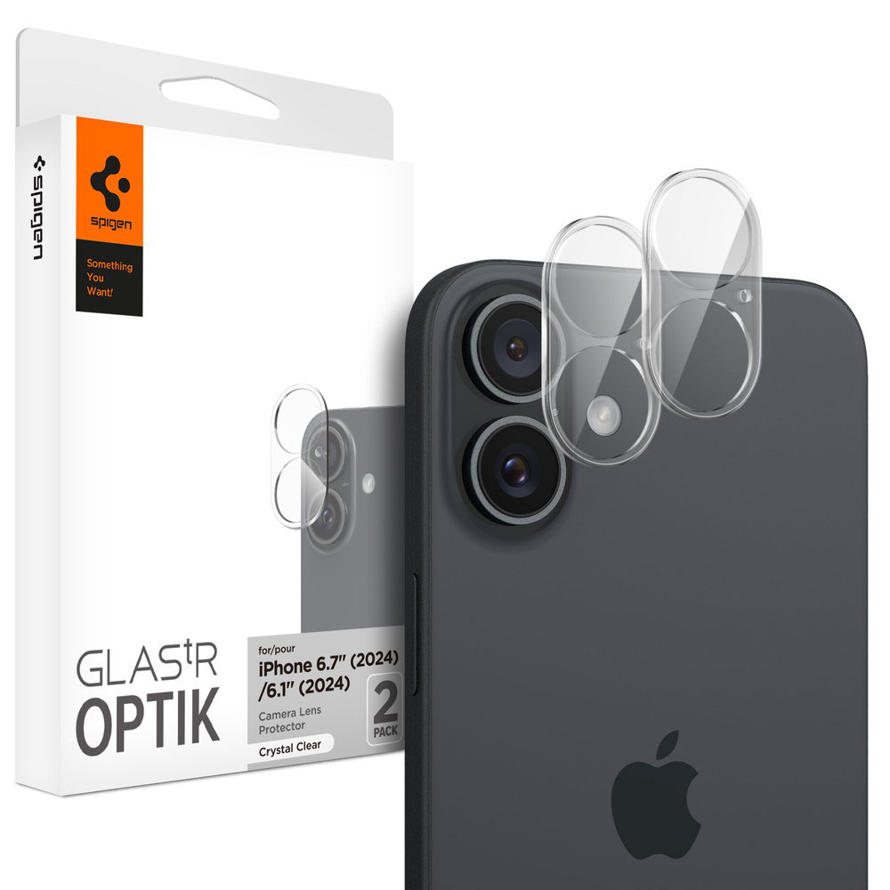 SPIGEN GLAS.tR Optik 2PCS Glass for iPhone 16 / 16 Plus Camera Lens Protector