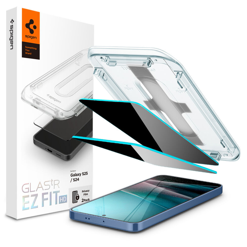 SPIGEN GLAS.tR EZ Fit HD Privacy 2PCS Glass for Galaxy S25 / S24 Screen Protector