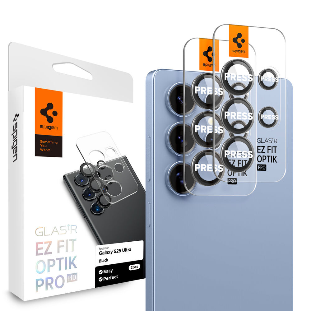 SPIGEN GLAS.tR EZ Fit Optik Pro HD 2PCS Glass for Galaxy S25 Ultra Camera Lens Protector