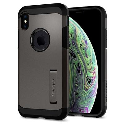 iPhone X Case, Genuine SPIGEN Heavy Duty Tough Armor Kickstand Cover for Apple [Colour:Gunmetal]