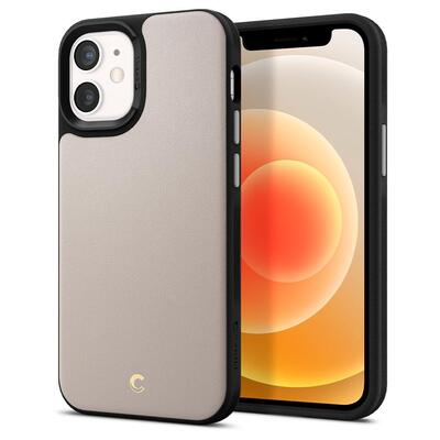 Genuine SPIGEN Ciel by CYRILL Leather Brick Air Cushion Cover for Apple iPhone 12 mini (5.4-inch) Case [Colour:Stone]