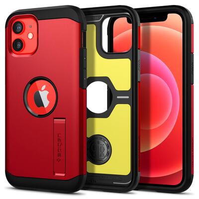 Genuine SPIGEN Tough Armor Impact Shock Proof Kickstand Hard Cover for Apple iPhone 12 mini (5.4-inch) Case [Colour:Red]