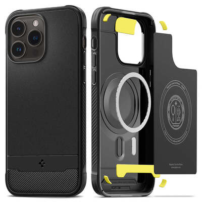 SPIGEN Rugged Armor Mag (MagFit) MagSafe Compatible Case for iPhone 14 Pro Max [Colour:Black]