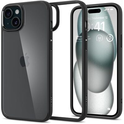 SPIGEN Ultra Hybrid Crystal Case for iPhone 15 Plus [Colour:Black]