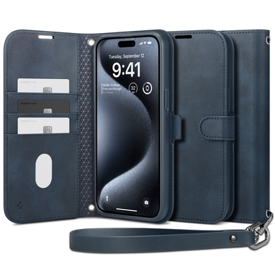 SPIGEN Wallet S Pro Case for iPhone 15 Pro [Colour:Navy]