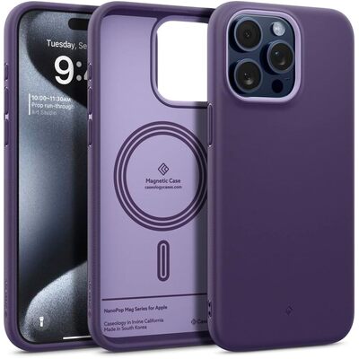 Caseology by SPIGEN Nano Pop Mag MagSafe Compatible Case for iPhone 15 Pro [Colour:Grape Purple]