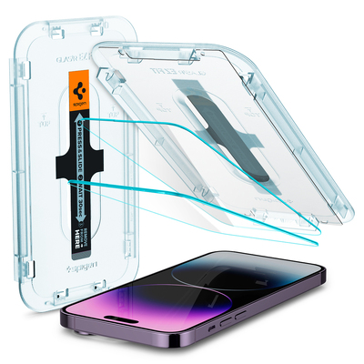 SPIGEN GLAS.tR EZ Fit (Sensor Protection) 2PCS Glass Screen Protector for iPhone 14 Pro Max (6.7-inch) [Colour:Clear]
