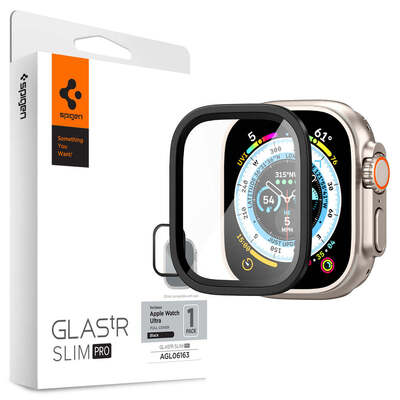 SPIGEN GLAS.tR Slim Pro Glass Screen Protector for Apple Watch Ultra 2 / 1 (49mm) [Colour:Black]