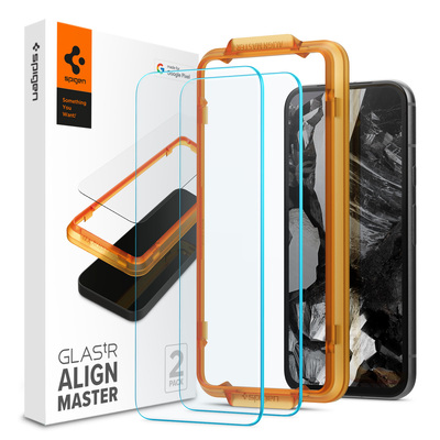 SPIGEN Glas.tR AlignMaster 2 Pcs Glass Screen Protector for Google Pixel 8a [Colour:Clear]