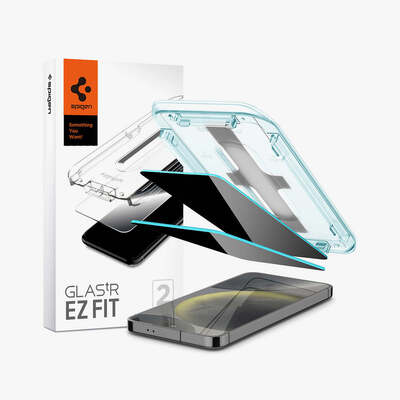 SPIGEN Glas.tR EZ Fit Privacy 2 Pcs Glass Screen Protector for Galaxy S24 Plus [Colour:Black]