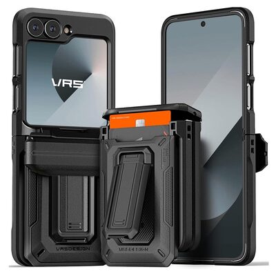 VRS DESIGN D-Wallet Origin Case for Galaxy Z Flip 6 [Colour:Black/Black]