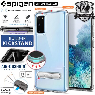 Galaxy S20 Case, Genuine SPIGEN Slim Armor Essential S Heavy Duty Hard Clear Cover for Samsung