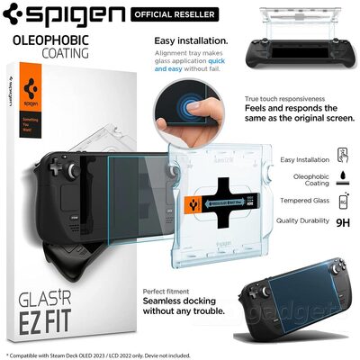 SPIGEN GLAS.tR EZ Fit Glass Screen Protector for Valve Steam Deck OLED 2023 / LCD 2022